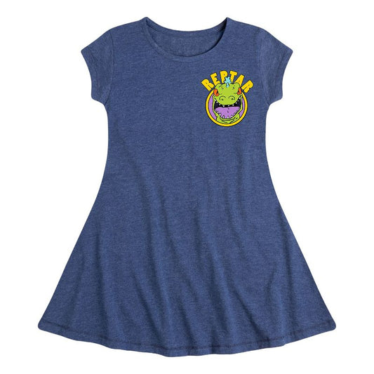 Girls' - Rugrats - Reptar Anorak Fit & Flair Cap Sleeve Dress
