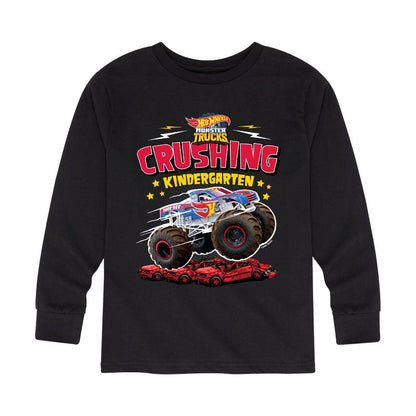 Boys' - Hot Wheels - Crushing Kindergarten Long Sleeve Graphic T-Shirt
