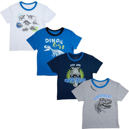 Bioworld 4-Pack Youth Boy's Crew Neck Short Sleeve Tees
