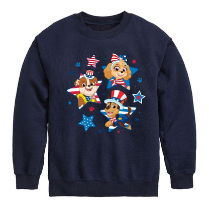 Boys' - Paw Patrol - Americana Graphic Long Sleeve Fleece Sweatshirt