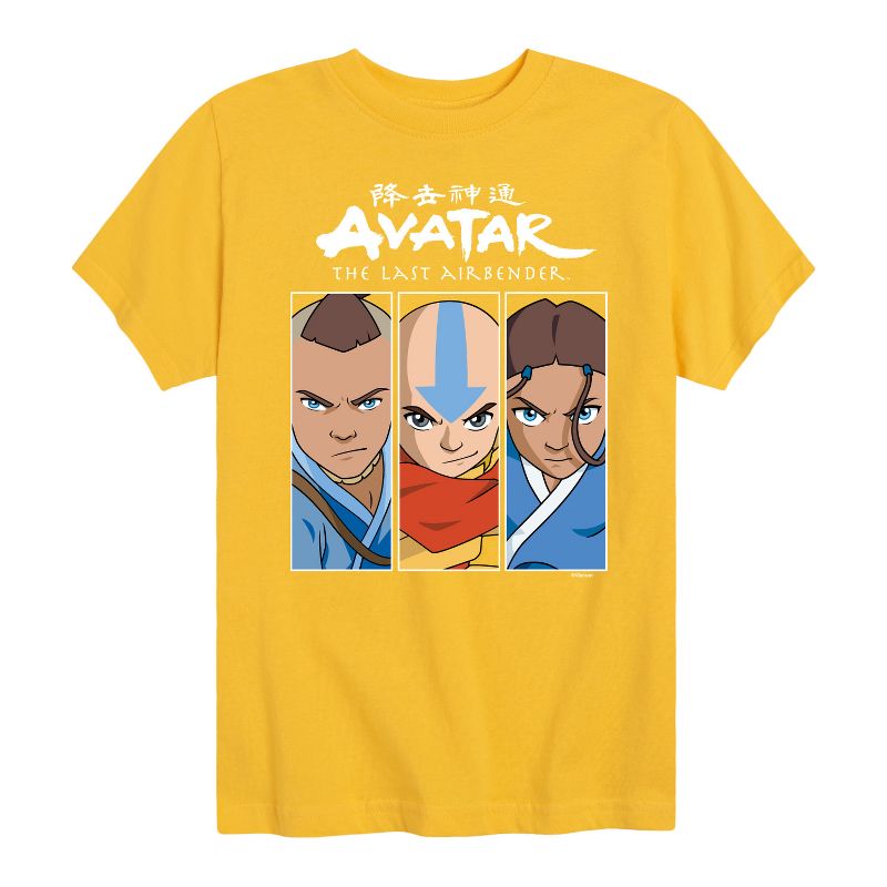 Boys' - Avatar: The Last Airbender - Aang Sokka Katara Trio Short Sleeve Graphic T-Shirt