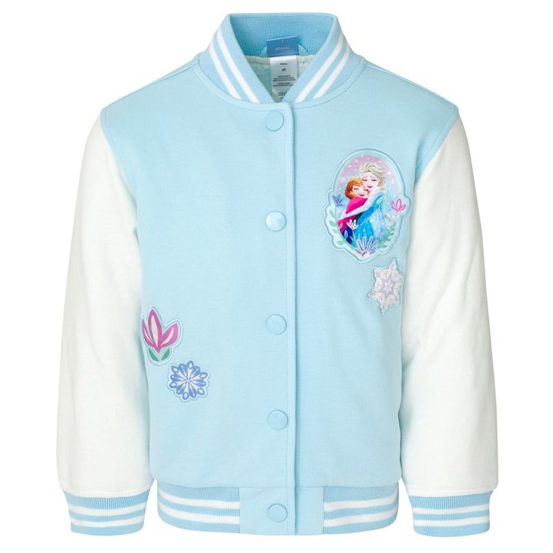 Disney Minnie Mouse Frozen Lilo & Stitch Moana Girls Varsity Bomber Jacket Little Kid to Big Kid