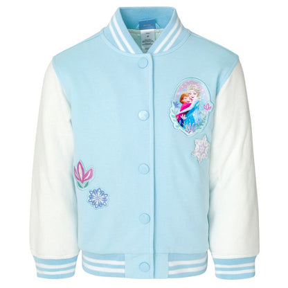 Disney Minnie Mouse Frozen Lilo & Stitch Moana Girls Varsity Bomber Jacket Little Kid to Big Kid