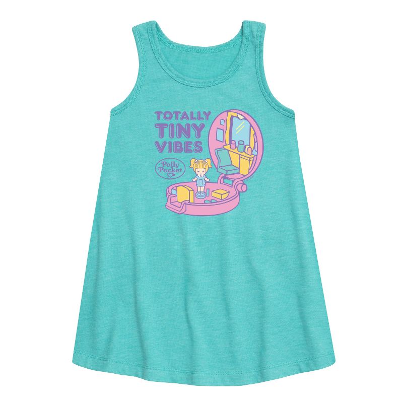 Girls' - Polly Pocket - Totally Tiny Vibes Graphic Sleeveless Aline Dress