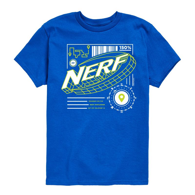 تي شيرت NERF للأولاد بأكمام قصيرة بتصميم بوصلة عالمية مُصممة للمتعة