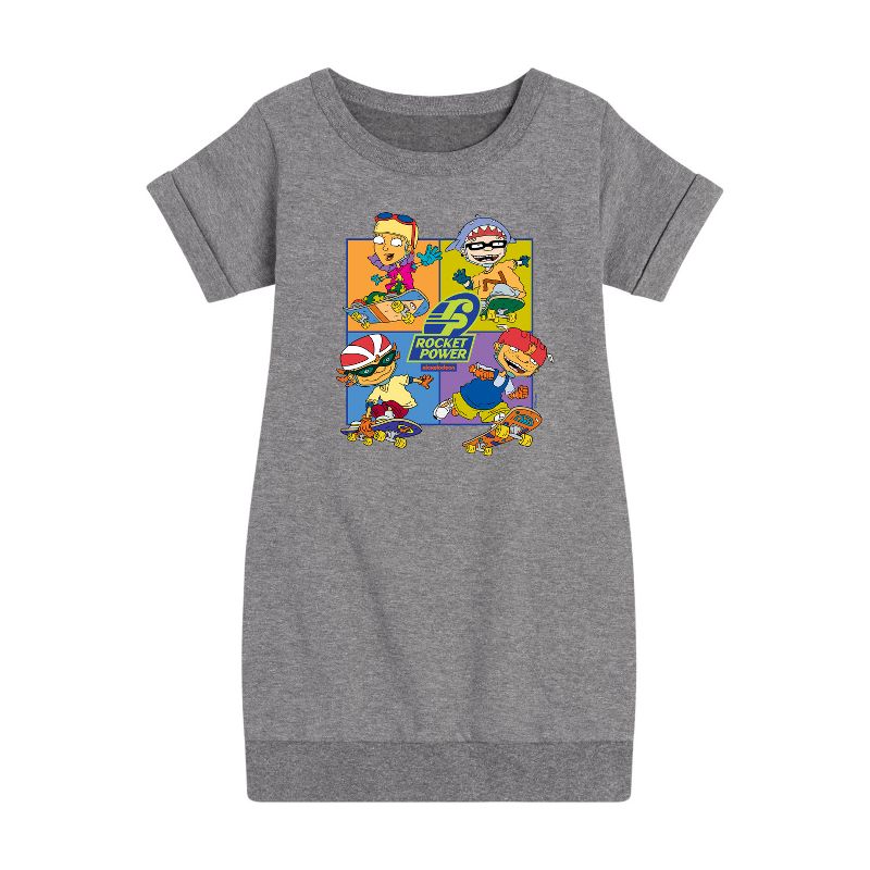 Girls' - Rocket Power - Skate Life Graphic Short Sleeve Fleece Dress