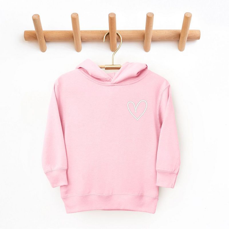 The Juniper Shop Embroidered Hand Drawn Heart Toddler Graphic Hoodie