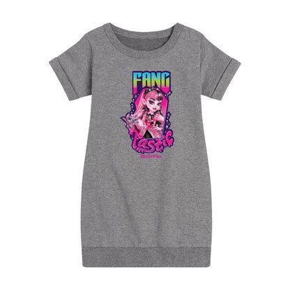 Girls' - Mattel - Draculaura Is Fangtastic Graphic Short Sleeve Fleece Dress