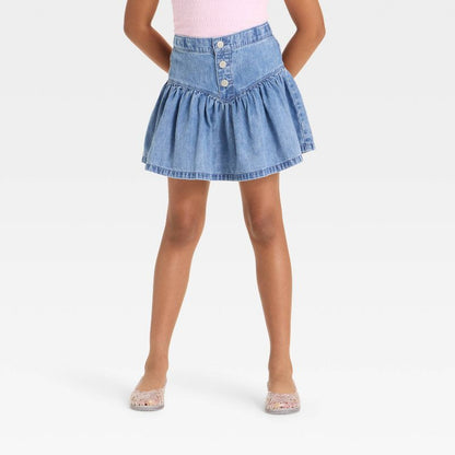 Girls' Denim Ruffle Flare Skirt - Cat & Jack™