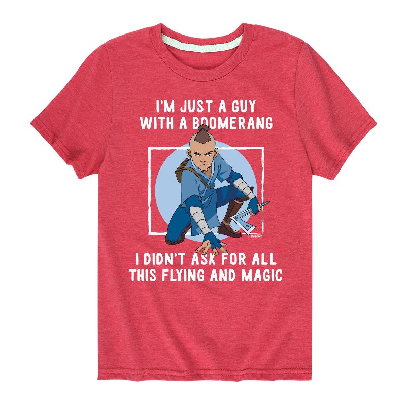 Boys' - Avatar: The Last Airbender - Sokka Just A Guy With a Boomerang Short Sleeve Graphic T-Shirt