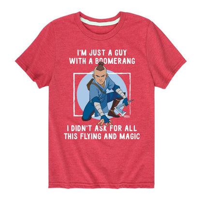 Boys' - Avatar: The Last Airbender - Sokka Just A Guy With a Boomerang Short Sleeve Graphic T-Shirt