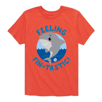 تي شيرت جرافيكي بأكمام قصيرة مطبوع عليه صورة سمكة قرش رائعة للأولاد من فيشر برايس