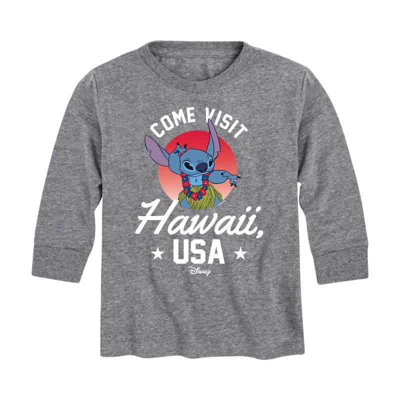 Boys' - Lilo and Stitch - Hawaii USA Long Sleeve Graphic T-Shirt