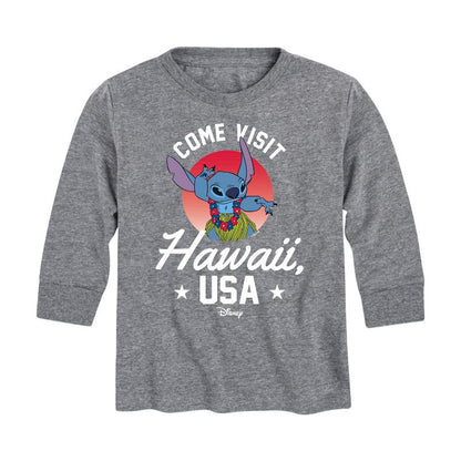 Boys' - Lilo and Stitch - Hawaii USA Long Sleeve Graphic T-Shirt