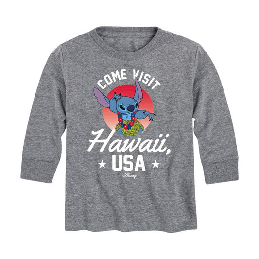 Boys' - Lilo and Stitch - Hawaii USA Long Sleeve Graphic T-Shirt
