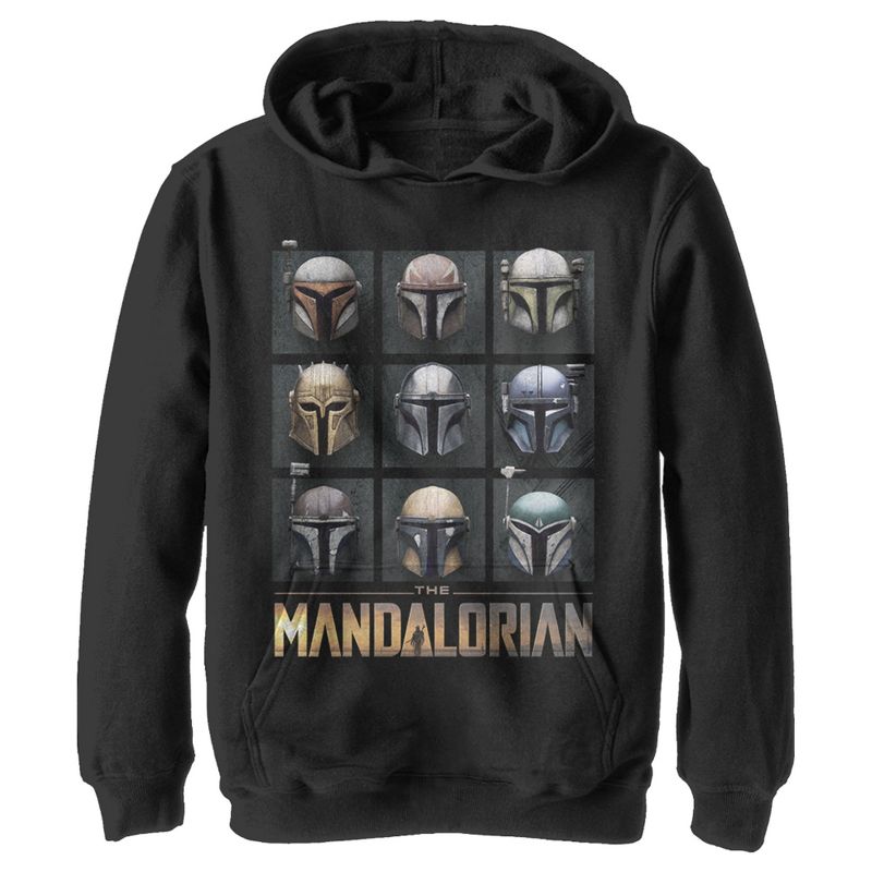 Boy's Star Wars The Mandalorian Helmet Box Up Pull Over Hoodie