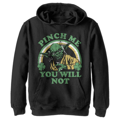 هودي ستار وورز يودا للأولاد مطبوع عليه عبارة "اقرصني، لن تسحبني" في عيد القديس باتريك