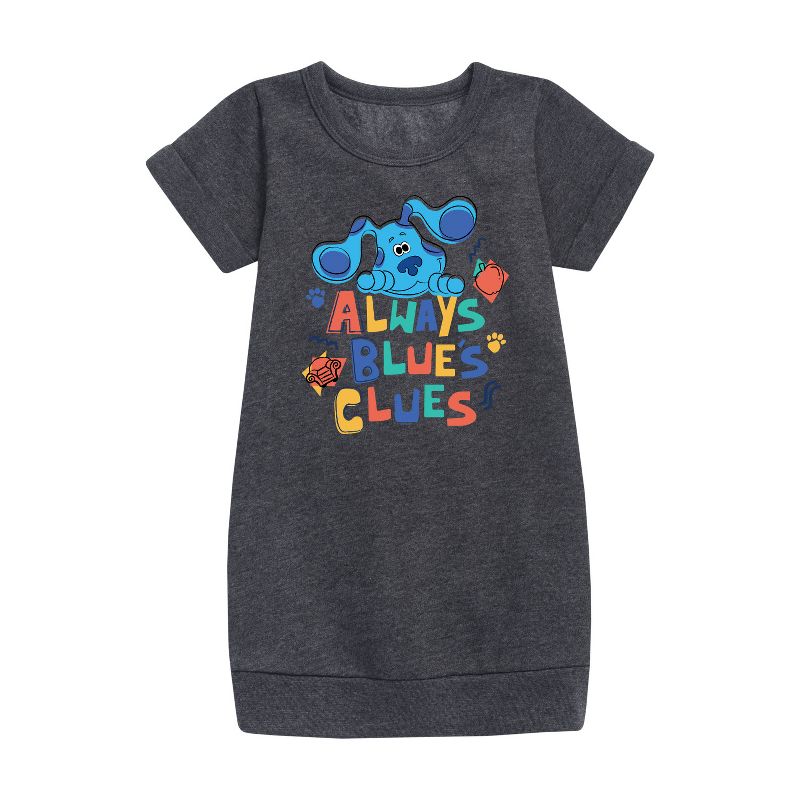 Girls' - Blue's Clues & You! - Always Blue's Clues Graphic Short Sleeve Fleece Dress