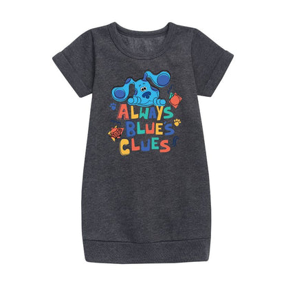 Girls' - Blue's Clues & You! - Always Blue's Clues Graphic Short Sleeve Fleece Dress