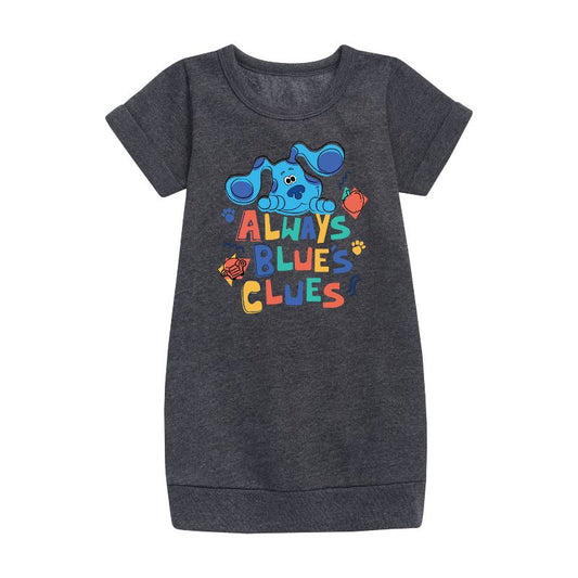 Girls' - Blue's Clues & You! - Always Blue's Clues Graphic Short Sleeve Fleece Dress