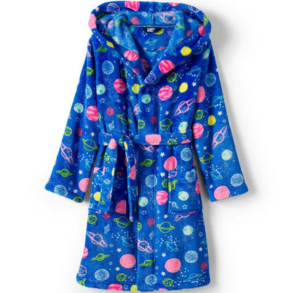 Lands' End Kids Hooded Fleece Solid Robe