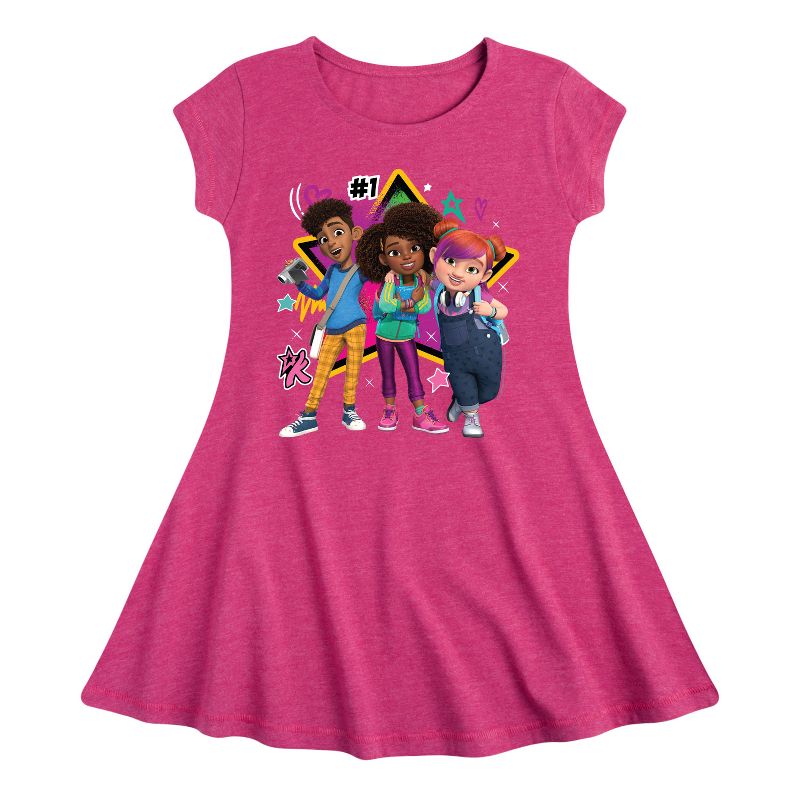 فستان We're All Stars Fit &amp; Flair بأكمام قصيرة للفتيات - عالم كارما -