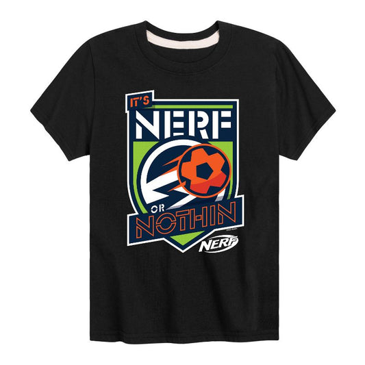 تي شيرت جرافيكي بأكمام قصيرة بشعار كرة القدم من NERF للأولاد - Or Nothing