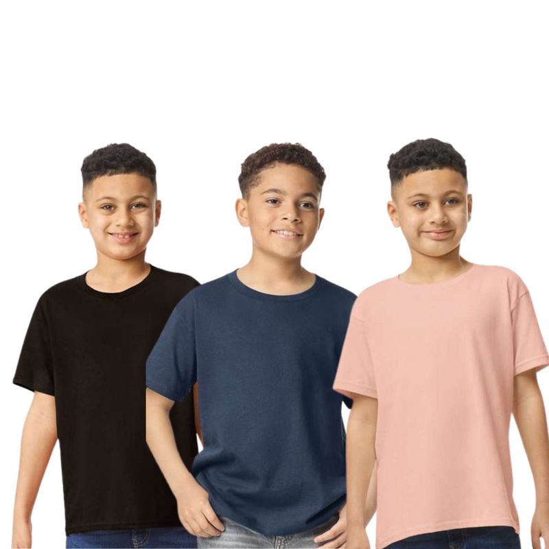 EG PRO Kid Boy Short Sleeve T Shirt Tees Heavy Cotton - 3 Pack