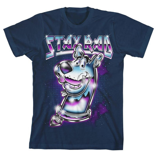 Scooby Doo Stay Rad Chrome Dog Boy's Navy T-shirt