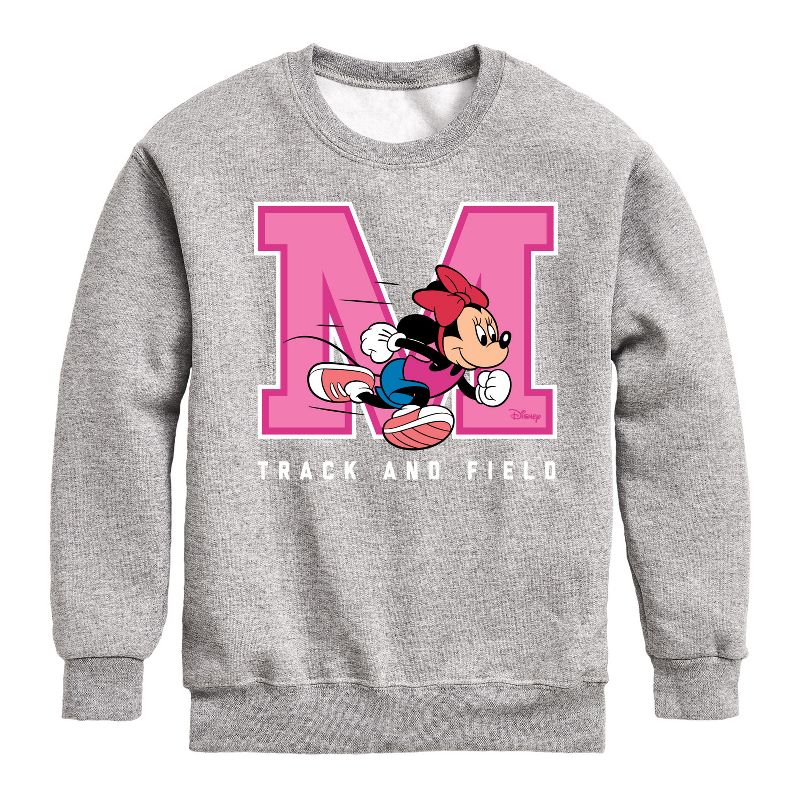 Boys' - Disney - Minnie Track And Field Graphic Long Sleeve Fleece Sweatshirt