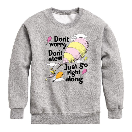 Boys' - Dr. Seuss - Don't Worry Go Along Graphic Long Sleeve Fleece Sweatshirt
