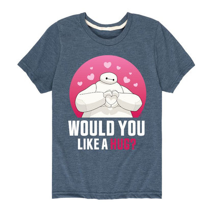 Boys' - Disney - Big Hero 6 Baymax Would You Like A Hug Short Sleeve Graphic T-Shirt