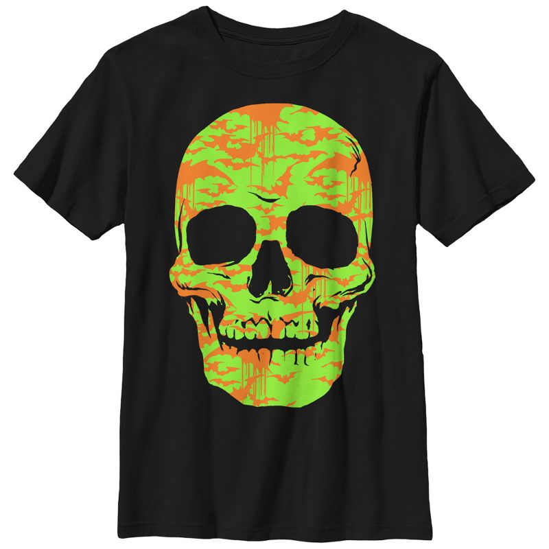 Boy's Lost Gods Halloween Skull Bats in Flight Face T-Shirt
