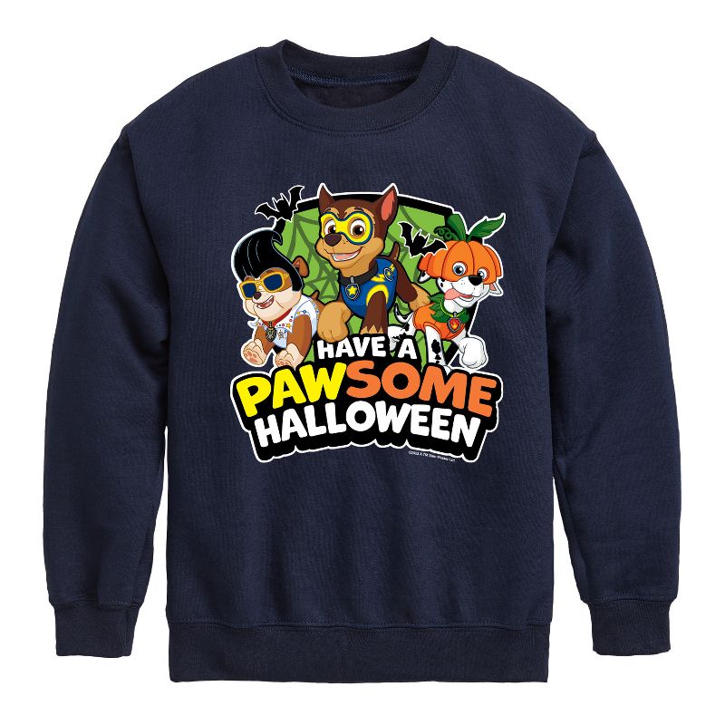 Boys' - Paw Patrol - Have A Pawsome Halloween Graphic Long Sleeve Fleece Sweatshirt