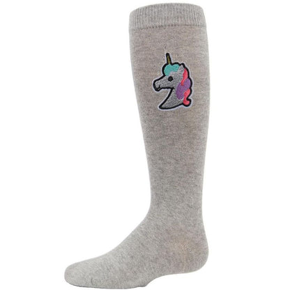 Memoi Girls Glitter Unicorn Knee-High Socks