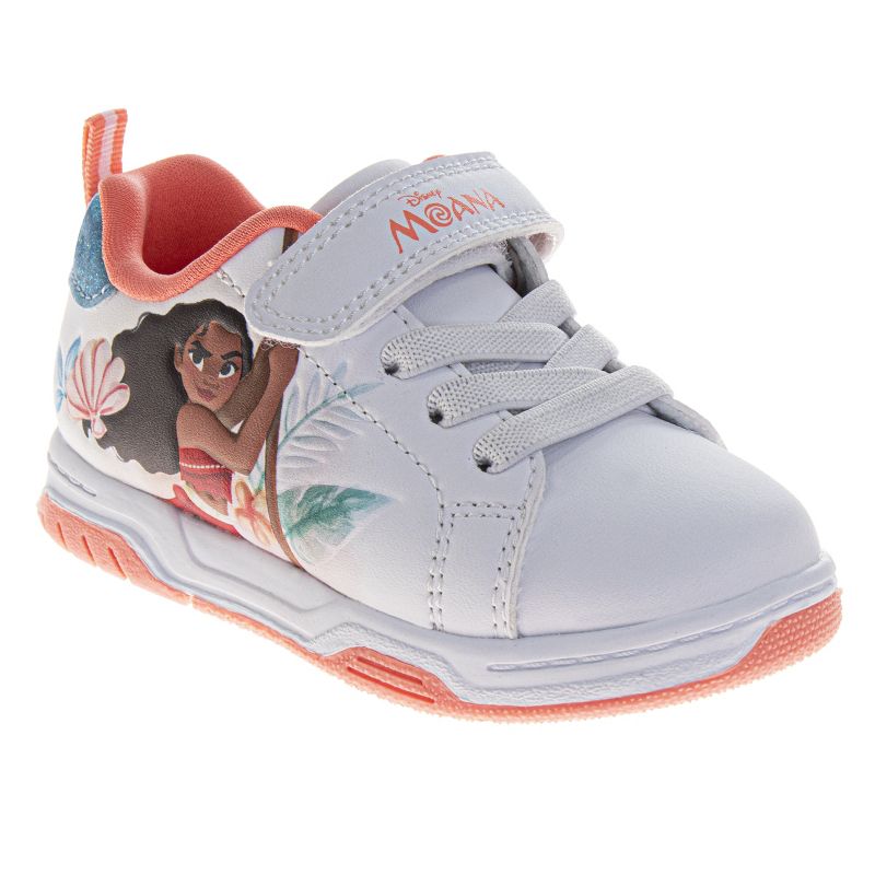 Disney Moana Shoes for Girls – Strap Closure, Laceless Princess Sneakers Featuring Pua & HeiHei (Toddler/Little Kid)