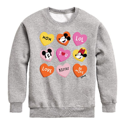 Boys' - Disney - Heart Grid Graphic Long Sleeve Fleece Sweatshirt