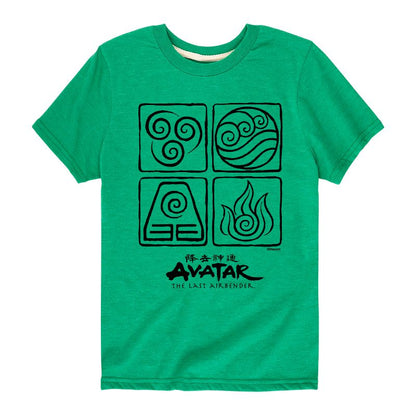 Boys' - Avatar: The Last Airbender - Four Elements Short Sleeve Graphic T-Shirt