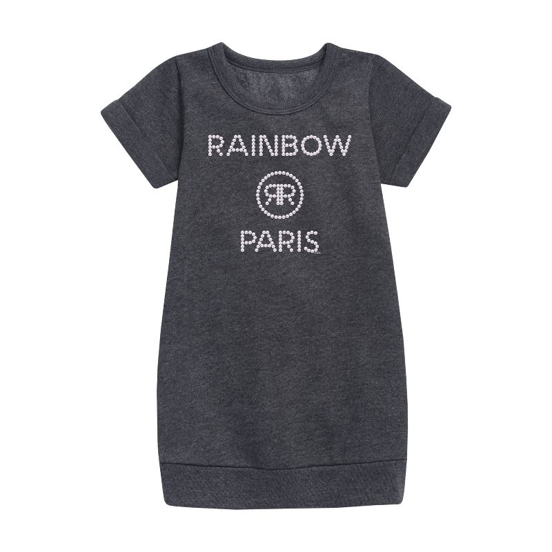 Girls' - Rainbow High - Rainbow Paris Pearls Graphic Short Sleeve Fleece Dress