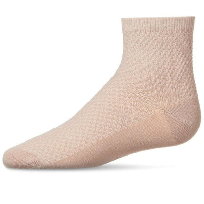 Memoi Girls' Pique Stitch Anklet Socks