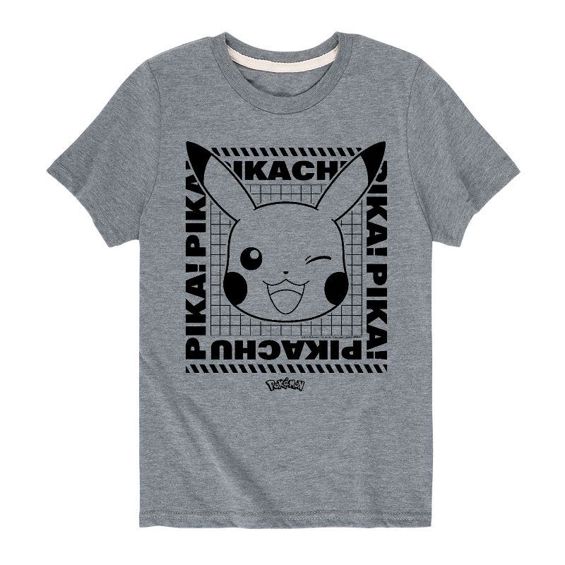 تي شيرت جرافيكي بأكمام قصيرة للأولاد - بوكيمون - بيكاتشو فيس وينك