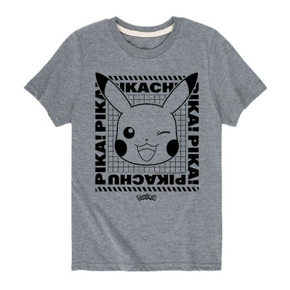 تي شيرت جرافيكي بأكمام قصيرة للأولاد - بوكيمون - بيكاتشو فيس وينك