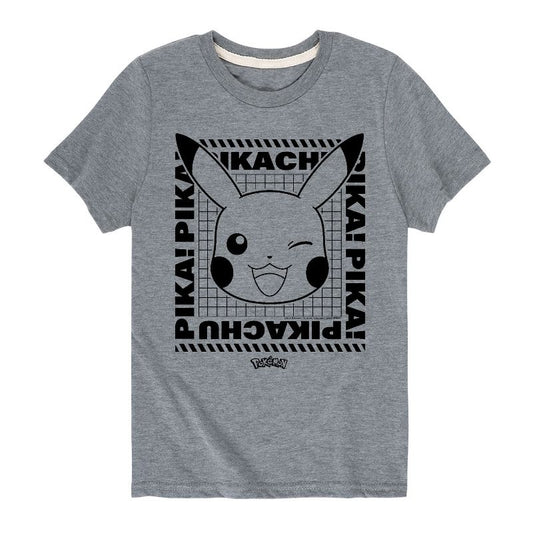 تي شيرت جرافيكي بأكمام قصيرة للأولاد - بوكيمون - بيكاتشو فيس وينك