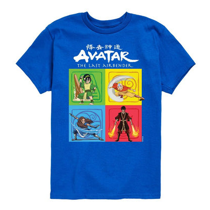 Boys' - Avatar: The Last Airbender - Toph Aang Katara Zuko Four Elements Short Sleeve Graphic T-Shirt