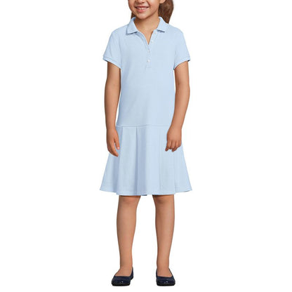 Lands' End School Uniform Kids Short Sleeve Mesh Pleated Polo Dress