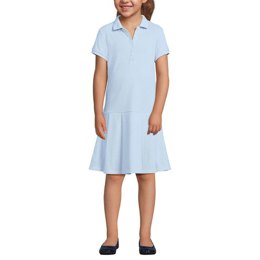 Lands' End School Uniform Kids Short Sleeve Mesh Pleated Polo Dress