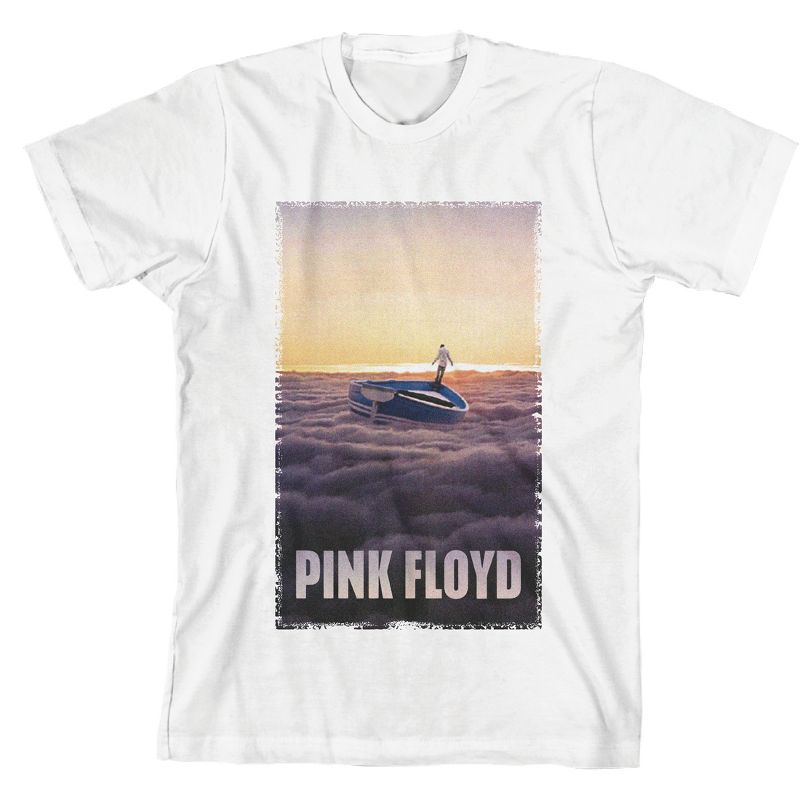 Pink Floyd Distressed Endless River Crew Neck Short Sleeve Boys' White T-shirt