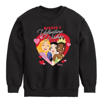 Boys' - Disney - Kisses and Valentine Wishes Graphic Long Sleeve Fleece Sweatshirt