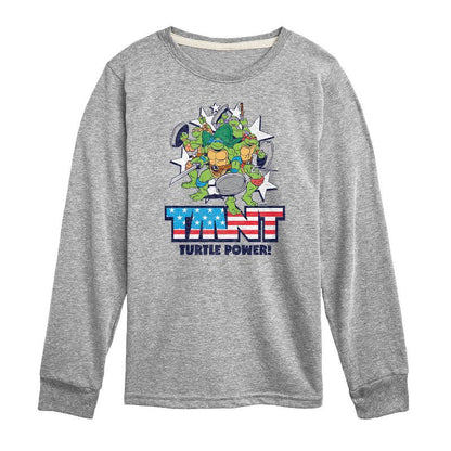 تي شيرت جرافيكي بأكمام طويلة من Turtle Power Americana للأولاد - سلاحف النينجا المراهقة المتحولة