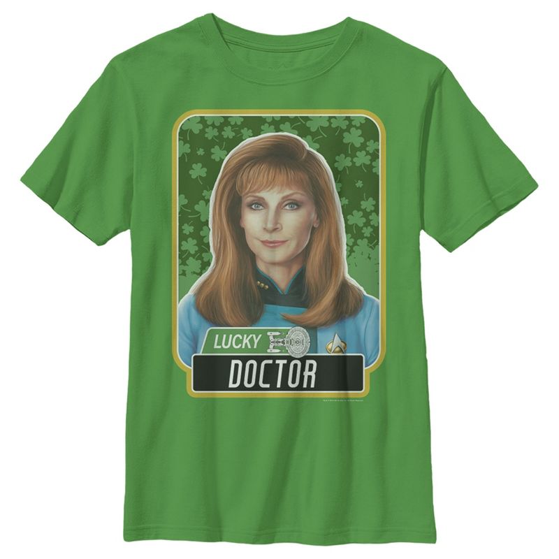 Boy's Star Trek: The Next Generation St. Patrick's Day Lucky Doctor Beverly Crusher T-Shirt